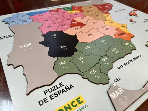 Mapa-puzzle de España de la ONCE / CanariasNoticias.es 
