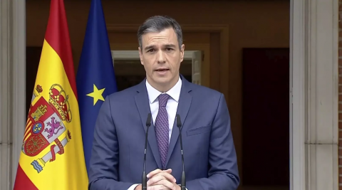 Pedro Sánchez en La Moncloa este lunes Pedro Sánchez en La Moncloa este lunes