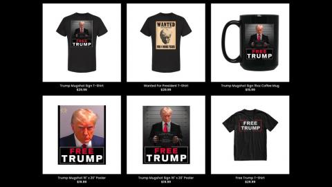 Merchandising de Donald Trump / @DonaldJTrumpJr Merchandising de la fotografía policial de Donald Trump