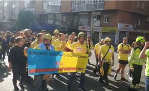 Manifestación bomberos forestales 