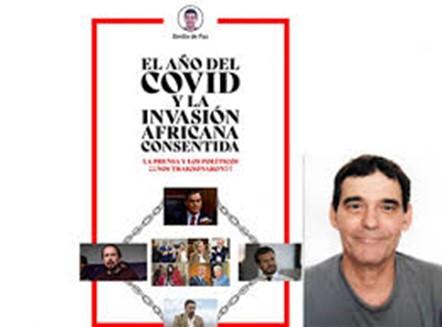 Portada de “El año del Covid” y su autor, Emilio de Fez