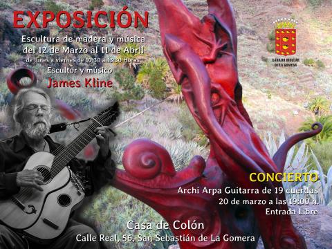 Exposición de James Kline Cartel de la nueva exposición de James Kline en la Casa Colón de La Gomera/ canariasnoticias.es